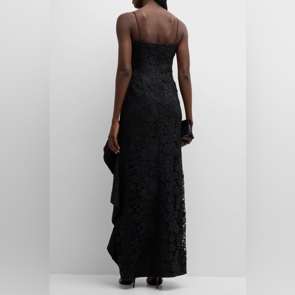 Ungaro Eva High Low Square Neck Floral Lace Gown - Picture 5 of 16